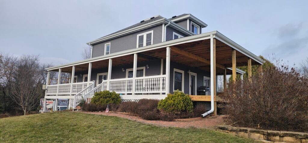 6 Inch Oversize Gutters On New Wrap Around Porch Columbus Wi